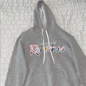 Grey/ Floral Reckless hoodie